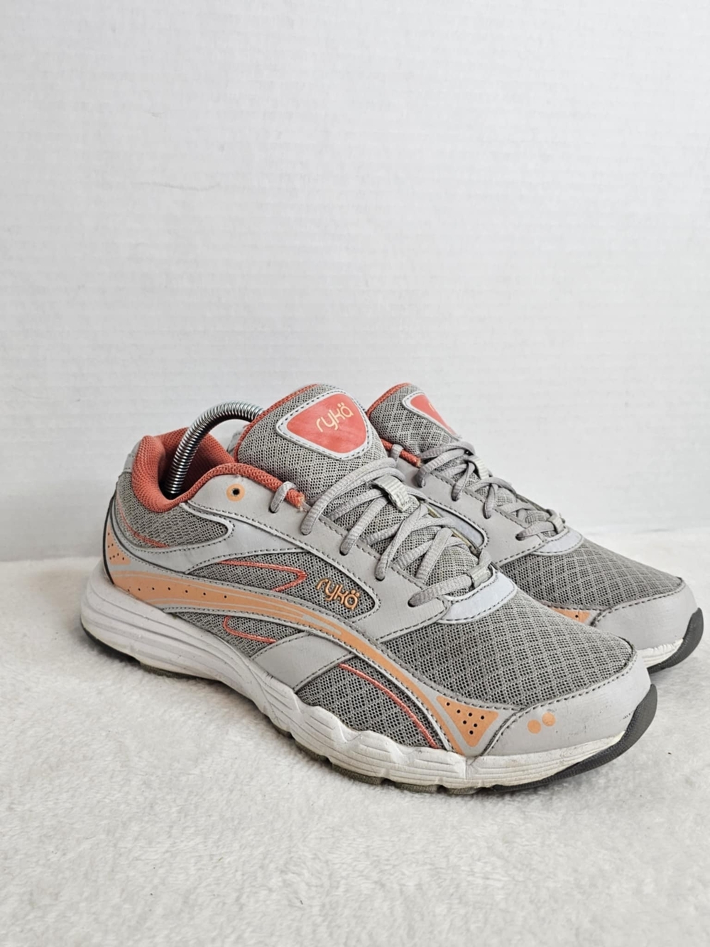 🖤RYKA WOMEN GLIDE WALK S  SNEAKERS GRAY ORANGE RUNNING SIZE 9.5M